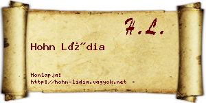 Hohn Lídia névjegykártya